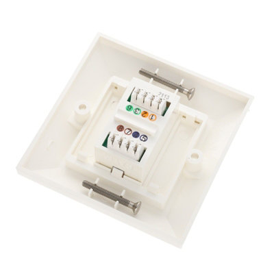 Excel Cat5e Single Gang RJ45 White Module Bevelled Face Plate Trade (10 ...