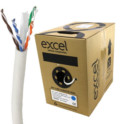 Excel Copper Cat6 Network Cable U/UTP Low Smoke LSOH Euroclass Dca 100m ...