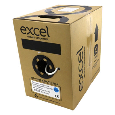 Excel Copper Cat6 Network Cable U/UTP Low Smoke LSOH Euroclass Dca 100m ...