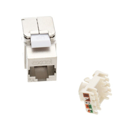 Excel Delta Series Cat6A FTP Shielded RJ45 Keystone Jack Toolless (24 Pack)