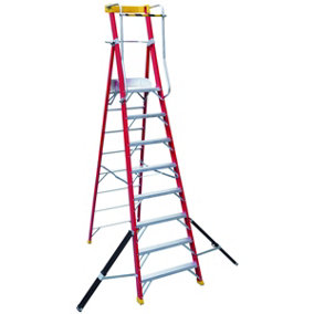 Excel Electricians Fibreglass Podium Step Ladder 8 Tread 3.18m EN131-7