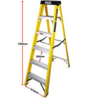 Excel Electricians Fibreglass Step Ladder 6 Tread 1.56m Heavy Duty