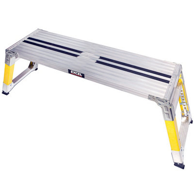 Excel Fibreglass Adjustable Height Hop Up Folding Platform Work Bench - 1200 x 350 mm