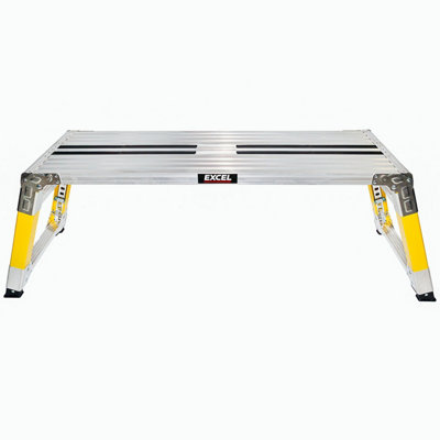 Excel Fibreglass Adjustable Height Hop Up Folding Platform Work Bench - 1200 x 350 mm