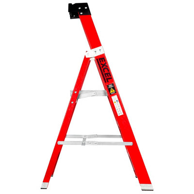 Excel Fibreglass Platform Step Ladder 3 Tread for Electricians 1.34m ...