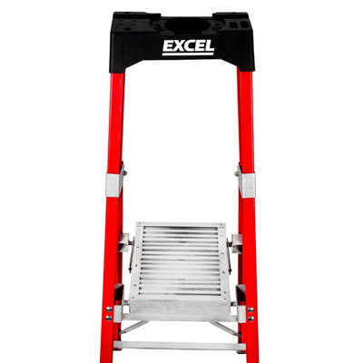 Excel Fibreglass Platform Step Ladder 4 Tread for Electricians 1.57m ...