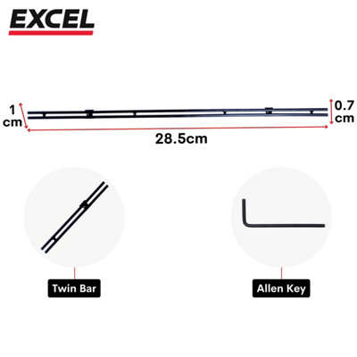 Excel Guide Rail Connector Bar Twin Pack