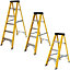 Excel Heavy Duty Fiberglass Step Ladder Industrial Ladder Electrician's Step Ladder Pack Of 3