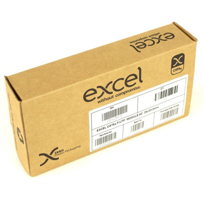 Excel LJ6C CAT6A Ethernet RJ45 SCREENED Module Keystone White (12 Pack)