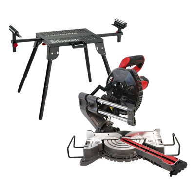Excel mitre saw large base 216mm 240v 1500w laser with universal stand