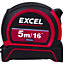 Excel PVC Tape Measure 5m/16ft Pack of 3