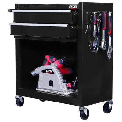 Excel Roller Tool Chest Cabinet 8 Drawers Storage Toolbox Black