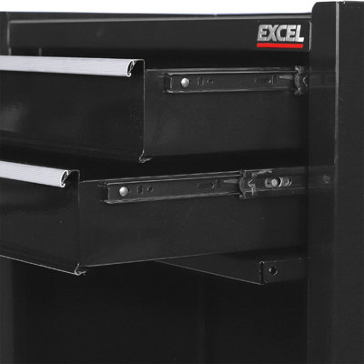 Excel Roller Tool Chest Cabinet 8 Drawers Storage Toolbox Black