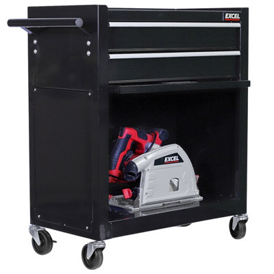 Excel Roller Tool Chest Cabinet 8 Drawers Storage Toolbox Black