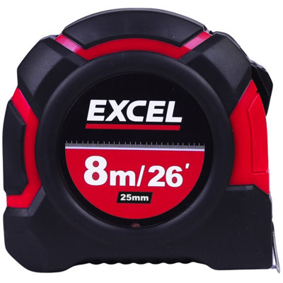 Excel Tape Measure 8m/26ft Pack of 3