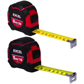 Excel Tape Measure 8m/5m Pack of 2