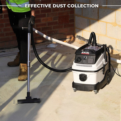 Excel Wet and Dry Vacuum Cleaner 30L 1600W 240V with Mobile Dust Extraction