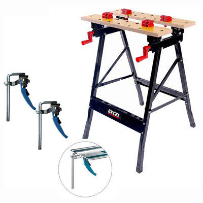 Excel Workmate Flip Top Workbench Foldable Vise Clamping Work Stand ...