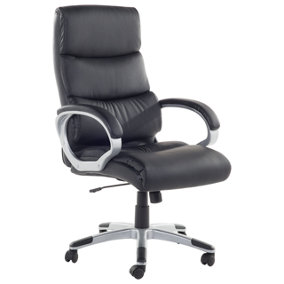 Executive Chair Faux Leather Black KING
