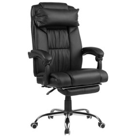 Executive Chair Faux Leather Black LUXURY
