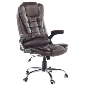 Executive Chair Faux Leather Brown ROYAL