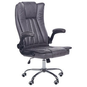 Executive Chair Faux Leather Graphite Grey SUBLIME
