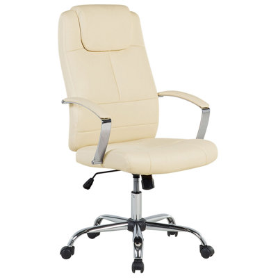 Executive Chair Faux Leather Light Beige WINNER