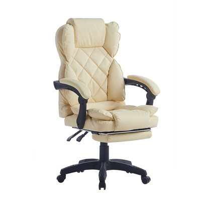 Executive Diamond Stitch Office Chair Cream