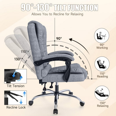 Executive Office Chair,Reclining Computer Desk Chair with Adjustable ...