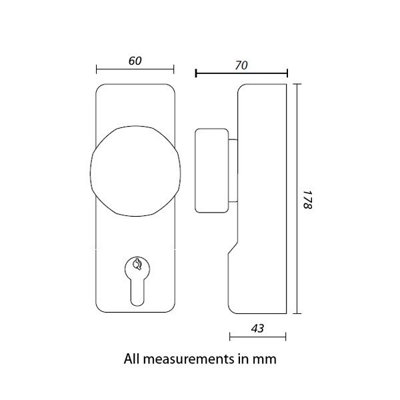 Exidor 302 Outside Access Device With Knob