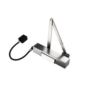 Exidor 9870 Electro-Magnetic Free-Swing Door Closer - Power Size EN 4 Silver Square