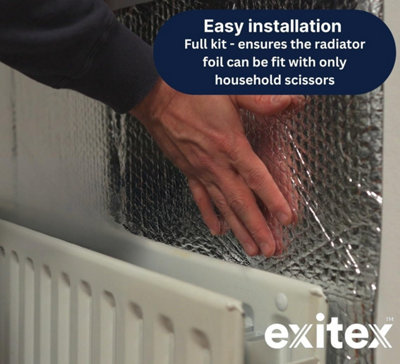 Exitex Superior Radiator Reflector Foil 0.6m x 5m Energy Saving ...