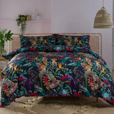 Exotic Birds Digital Print 100% Cotton Duvet Cover Set