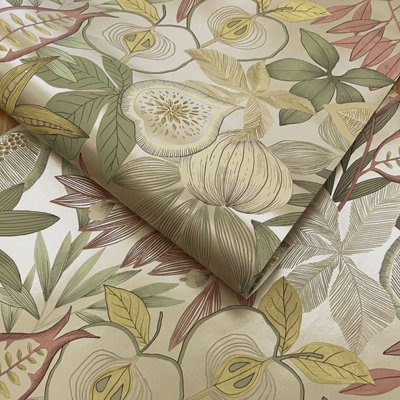 Exotic Fruit Wallpaper Gold Holden 13852