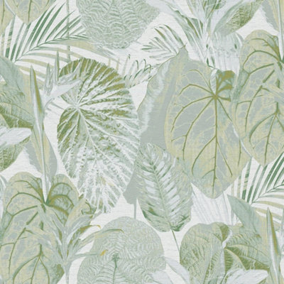 Exotic Oasis Wallpaper in Green