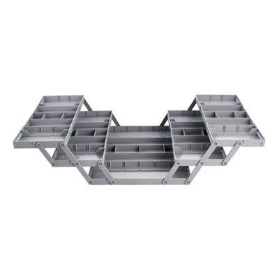 Expandable Adjustable 3-Tier Drawer Organiser with 5 Trays, Grey