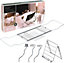 Expandable Chrome Over Bath Rack Organiser with Book, Drink & Candle Holders - Extends From 62cm to 90cm