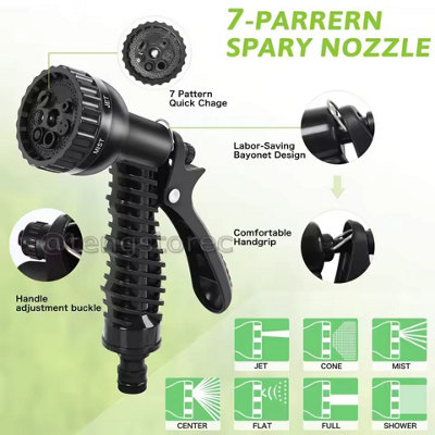 Expandable Flexible Heavy Duty Garden Magic Water Hose Pipe Spray Gun ...