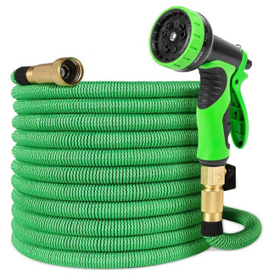 Expandable Garden Hose 30M/100FT With Spray Gun - Green