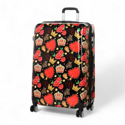 Expandable Hard Shell Large 8 Wheels Suitcase Print Luggage