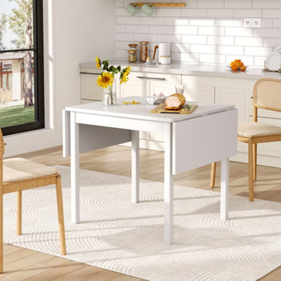 Expandable Indoor Rectangular Wooden Dining Table White | DIY at B&Q