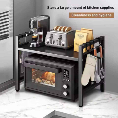 Expandable microwave shelf organizer, Black moisture and rust proof ...