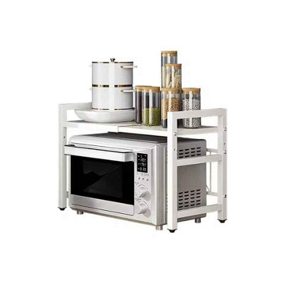 Expandable microwave shelf organizer, white moisture and rust proof ...