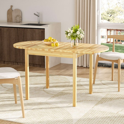 Expandable Oval Wooden Dining Table Light Wood Colour | DIY at B&Q