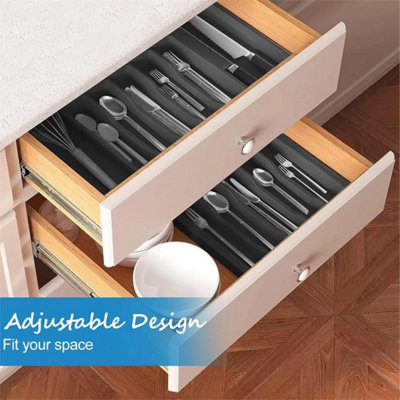 Expandable Plastic Cutlery Tray Drawer Organizer Kitchen