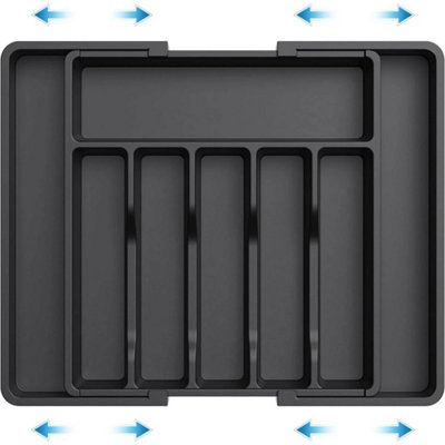 Expandable Plastic Cutlery Tray Kitchen Organiser Drawer Insert Storage ...