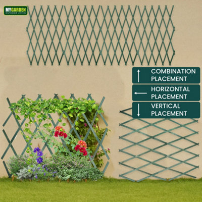 Expandable Wooden Garden Trellis Durable Brass Pinned Water Treated Fir ...