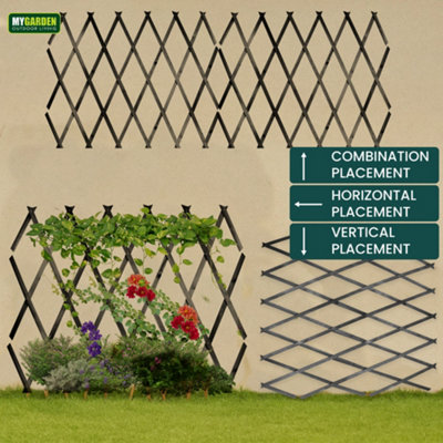 Expandable Wooden Garden Trellis Durable Brass Pinned Water Treated Fir ...