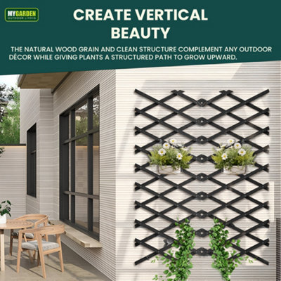 Expandable Wooden Garden Trellis Durable Brass Pinned Water Treated Fir ...