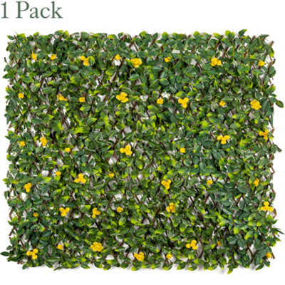 Expanding Artificial Trellis Leaf Flower Garden Screening Fence 1m x 2m Christow